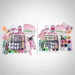 Acrylic Nail Kit Bundle, 2 Sets 12 Colors Glitter Powder & Nails Extension Tool Kit, Complete Acrylic Nail Kit for Beginners, Nail Art Kits