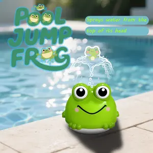 Automatic Motion Sensor Sprinkler Frog with Colorful Lights, Bathroom Bath Tub Outdoor Pool Water Toy, Requires 3 Aa Batteries, Summer Gift