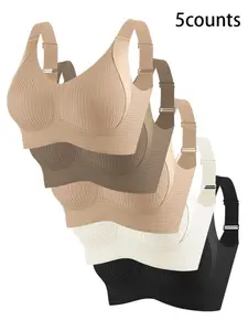Women's Seamless Wireless Bra Set, Adjustable Wide Straps, No Steel Cup, Breathable Smooth Fabric, Casual Daily Wear, Fit, Womenswear