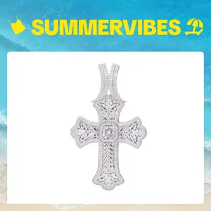 2167 Iced Out Hip Hop Rapper Statement Ornate Religious Bling Cross Pendant for Everyday Wear and Statement Pieces customizable with engraved letters, logos or patterns Complimentary shipping Summervibes