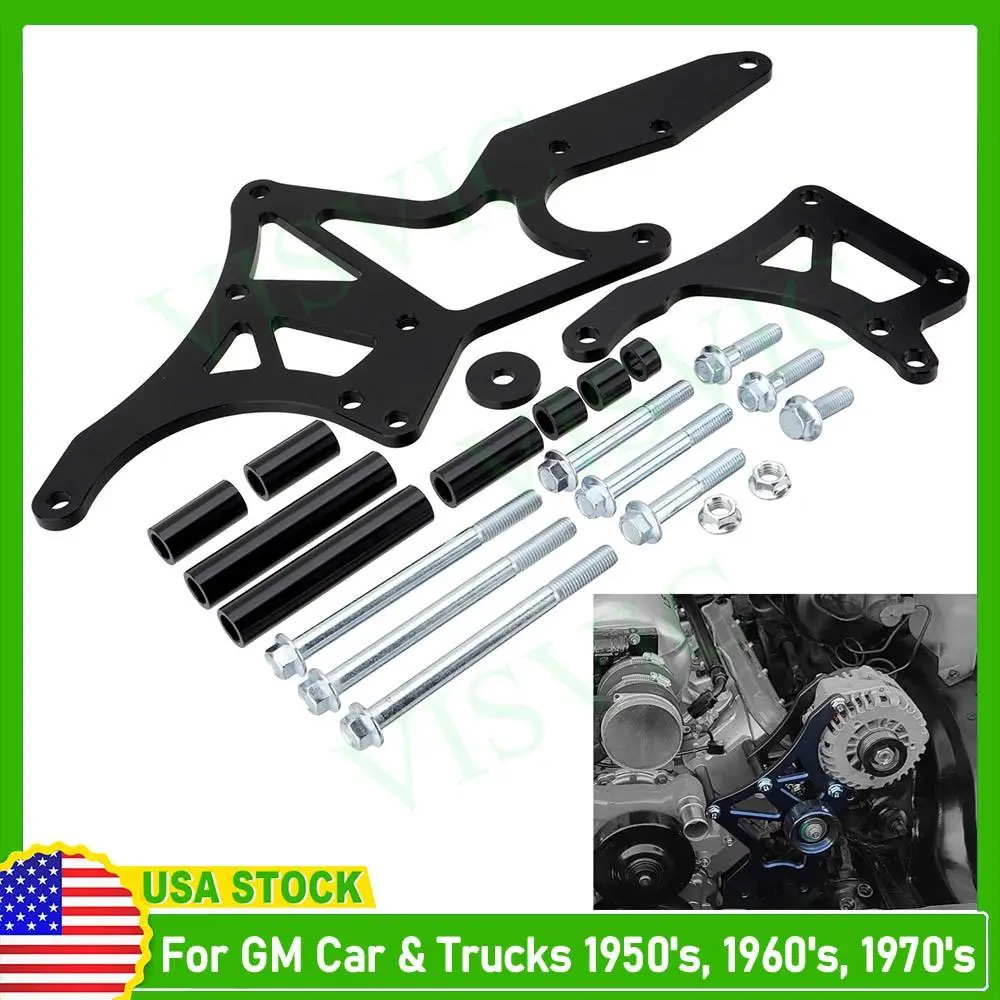 LS Serpentine Alternator & Power Steering Pump Swap Conversion Aluminum Bracket Set for GM Cars/Trucks - Includes Bolts, Automotive Engine & Transmission Repair Tool Kit