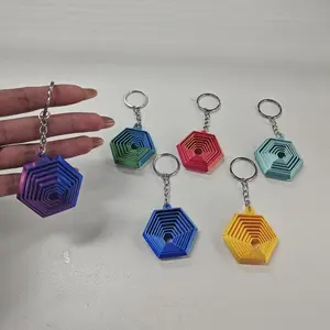 regular hexagon rotatable stress-relief keychain creative backpack pendant toy