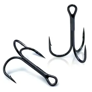 High Carbon Steel Baitcasting Hooks, Sharp Triple Hooks for Hardbaits, Saltwater Fishing Accessories, Three Hook Fishhooks