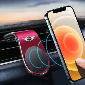 Car Magnetic L-shaped Car GPS Phone Holder Vent Mount For BMW Mini Cooper R50 R53 R55 R56 R60 R61 F54 F55 F56 F60 Clubman Accessories Car Cellphone Mount