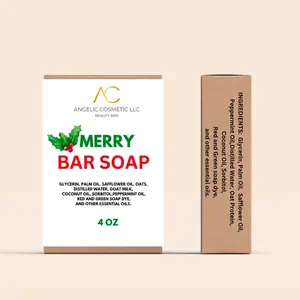 Merry Bar Soap for Body and Hand Cleansing Luxury Peppermint