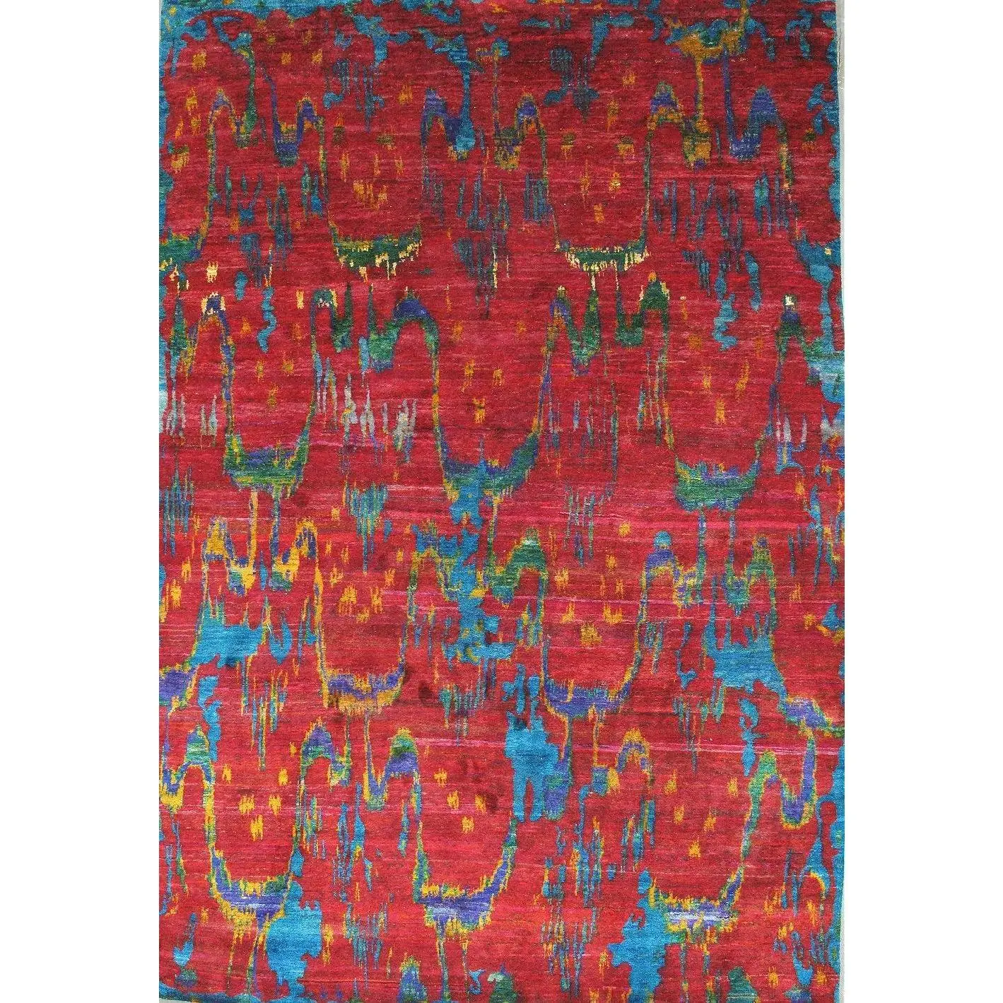 Canvello Modern Sari Silk Hand-Knotted Pure Silk Area Rug- 8'9" X 12'11"