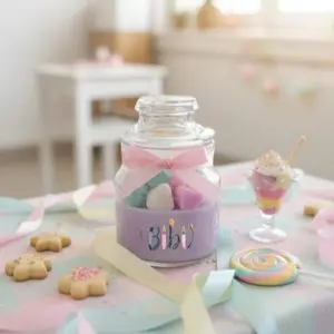 CRYSTAL VIAL OF HEARTS HANDMADE CANDLE