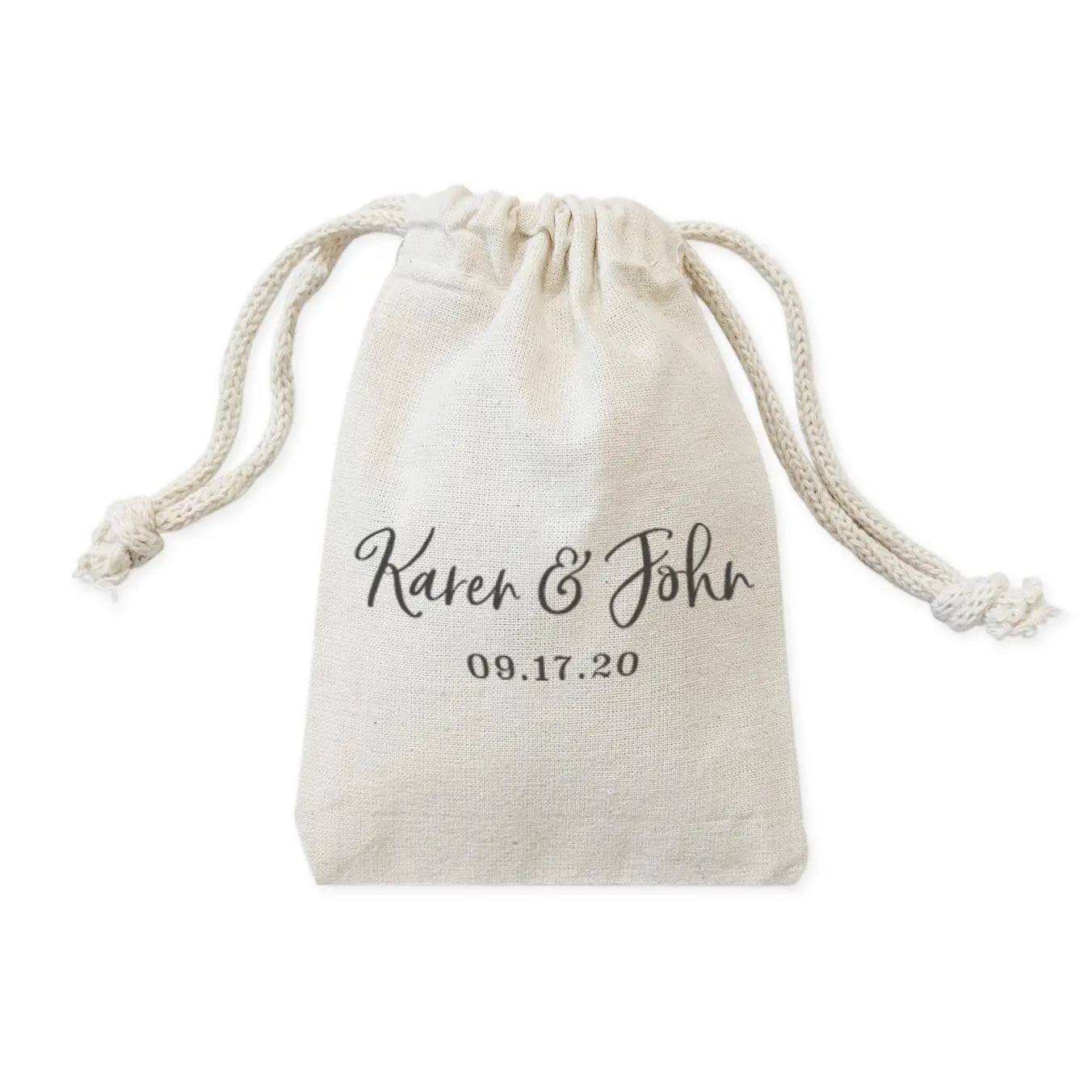 Personalized Couple Name and Date Wedding Favor Bags, 6-Pack