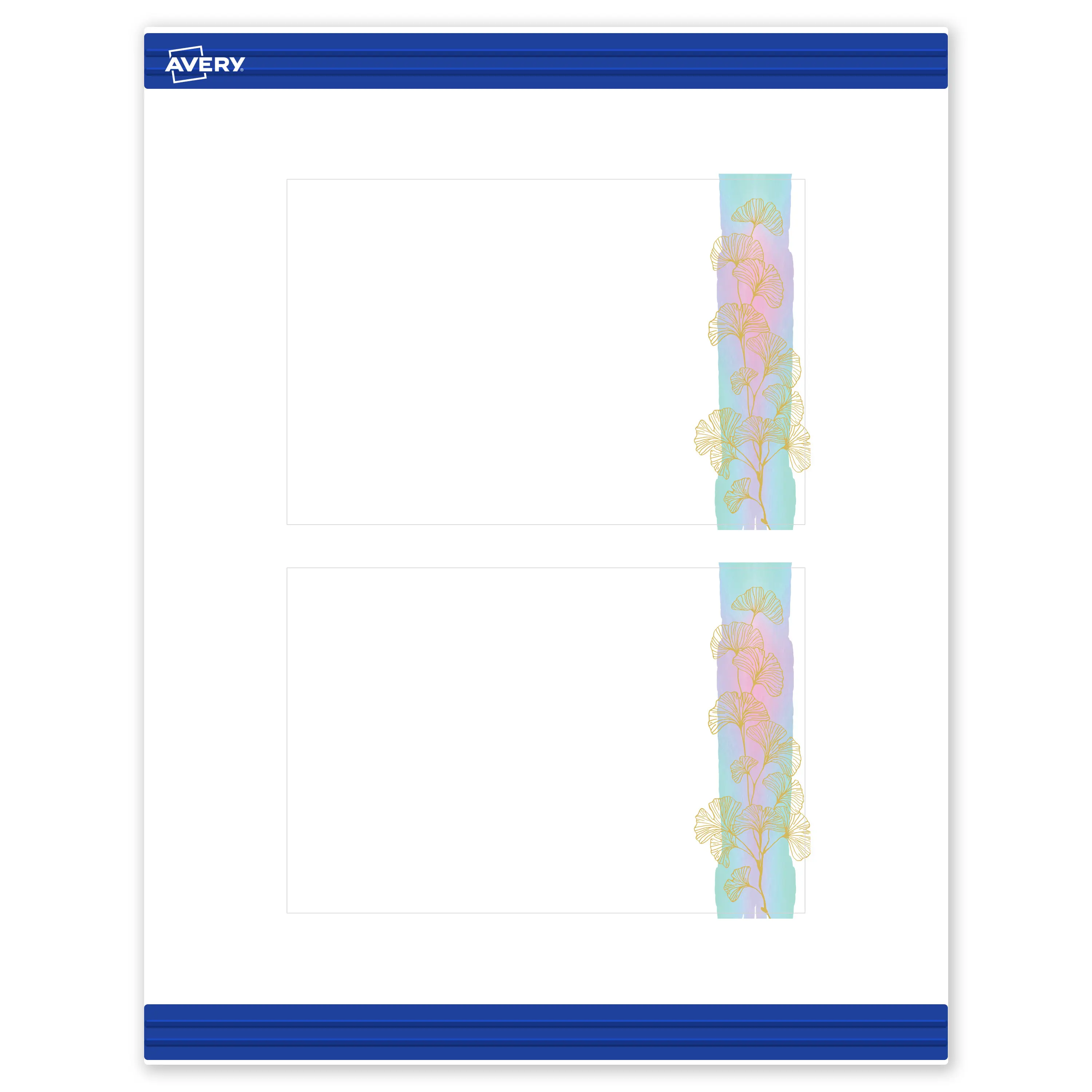 Avery Printable Rectangle Postcards with Sure Feed Technology, Pre-Printed Floral Design, Matte White, 4" x 6", Laser & Inkjet Compatible, 20 Total, Great for Branding, Marketing, and Events