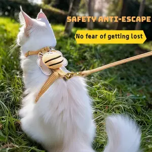 Adjustable Cat Harness Leash Set, No Tangle Leash, Anti-Escape Pet Walking Rope, Comfortable Chest & Back Design, Ideal for Cats