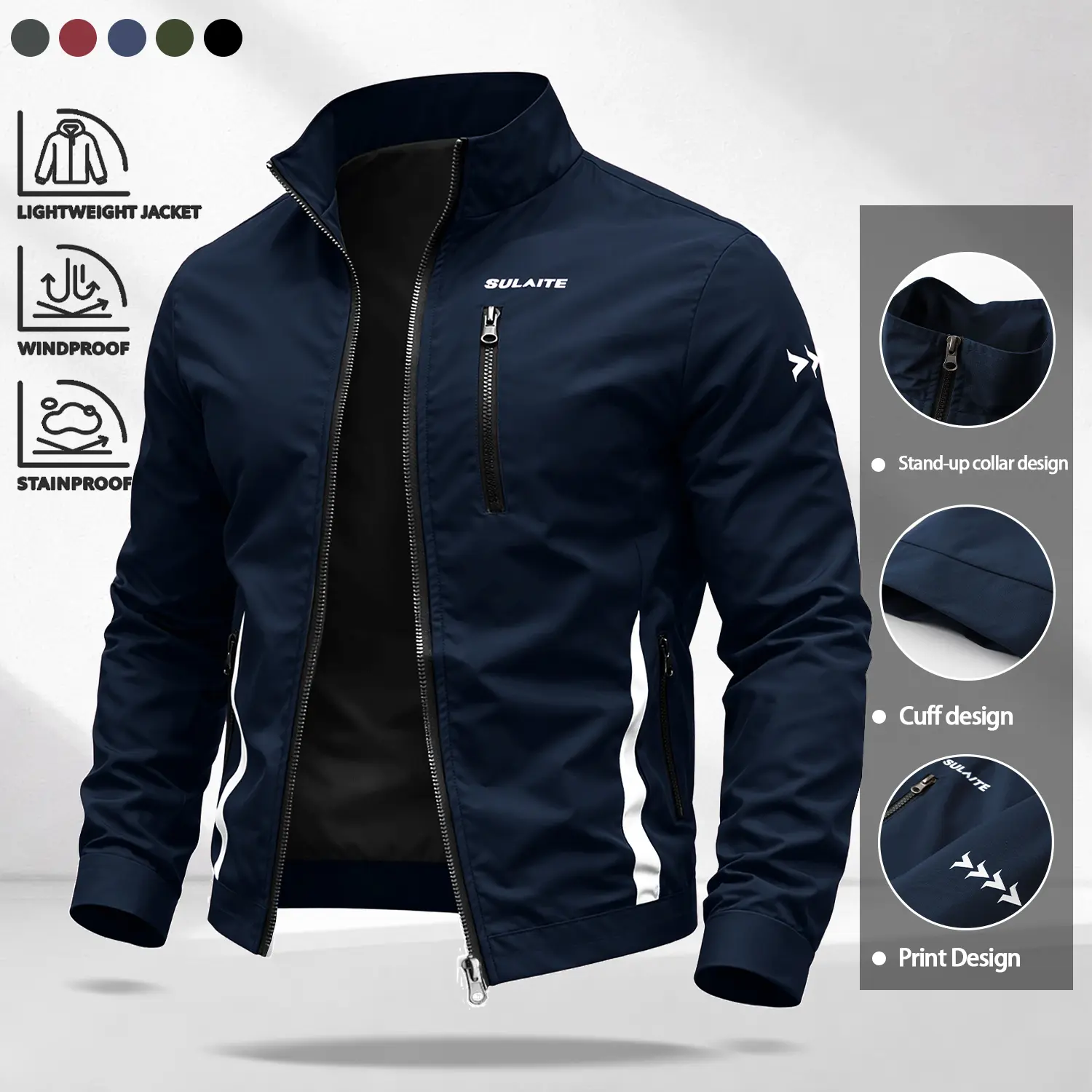mens stand collar jacket - TikTok Shop