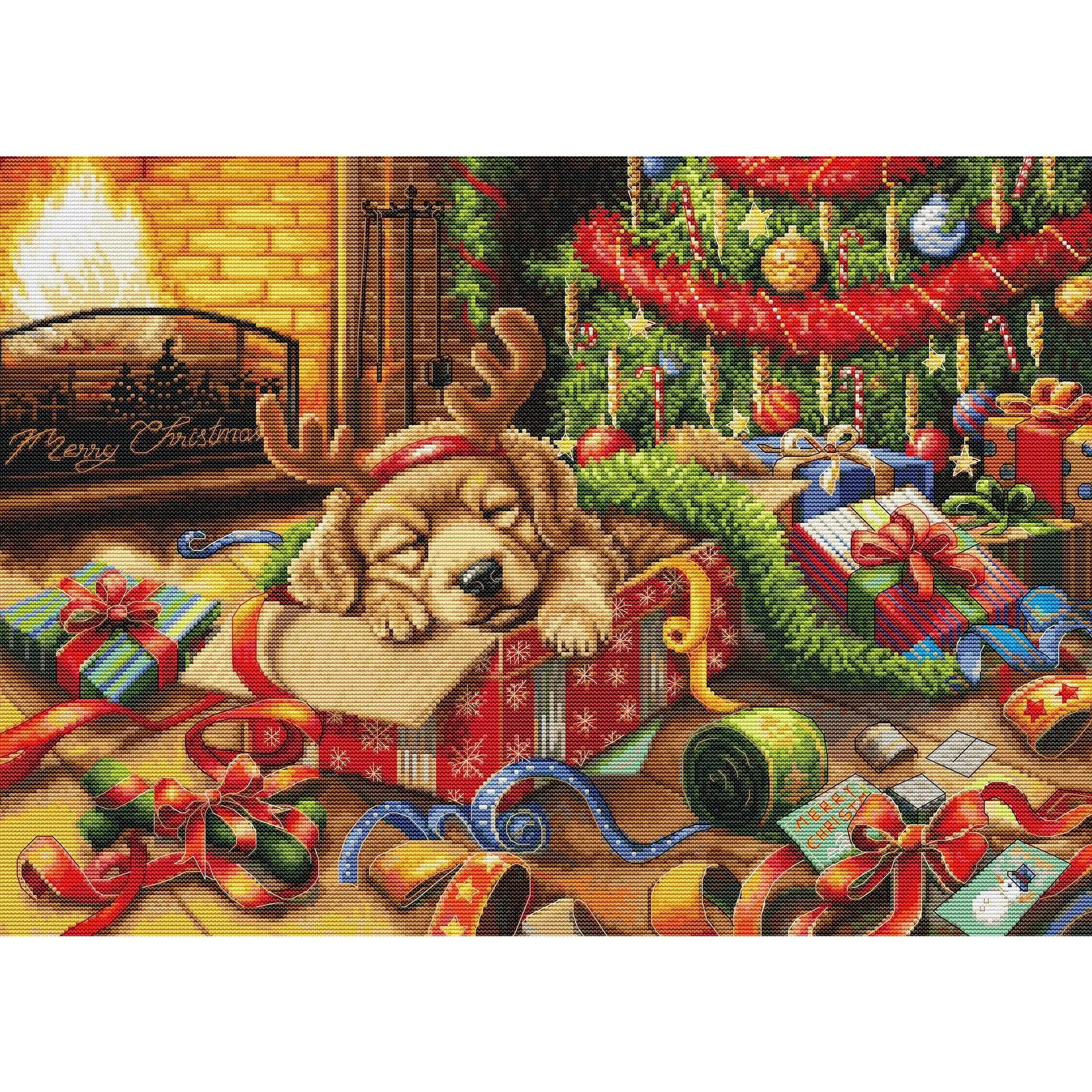 Santa's Little Troublemaker Counted Cross-Stitch Kit by Luca-S BU5079L