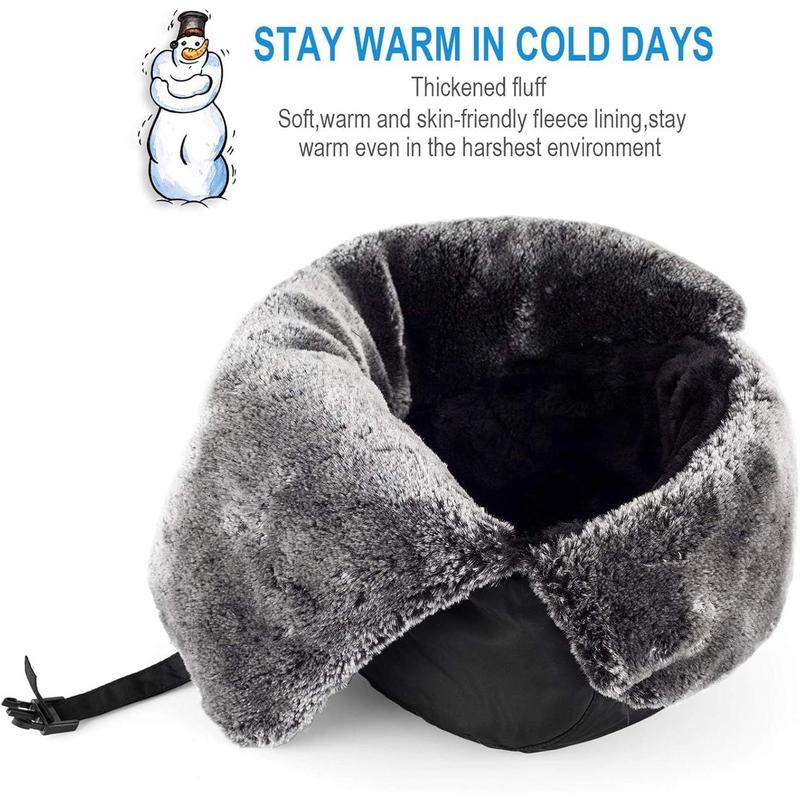 Winter Hats for Women Men Trapper Ushanka Hat with Ear Flaps Warm Russian Bomber Hats for Cold Weather