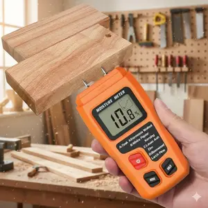 Smart Digital Moisture Meter - Portable LCD Backlit Display Waterproof Wood Moisture Tester for Woodworking, Water Leak Detection, Drywall, Lumber, DIY Projects and Professional Use