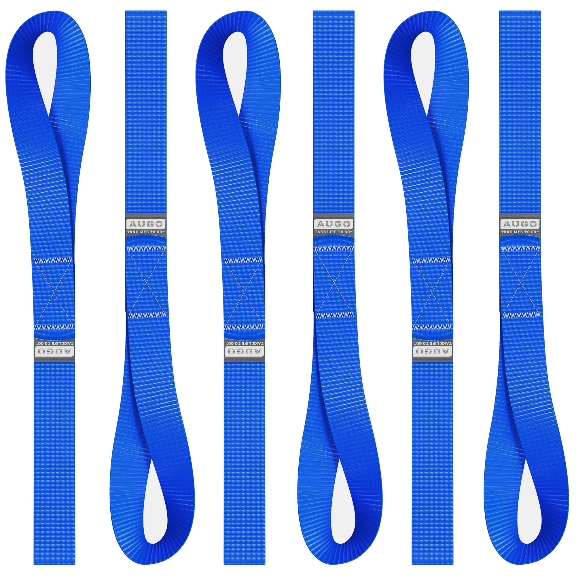 Soft Loop Tie Down Straps - 1,500 Load Capacity & 4,500 Lbs Breaking Strength - 6 Pack - Loops for Securing ATV, UTV, Motorcycles, Scooters, Dirt Bikes, Lawn & Garden Equipment - by AUGO