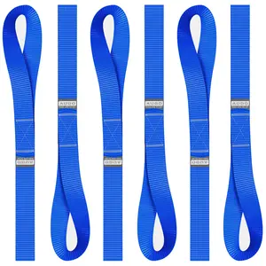 Soft Loop Tie Down Straps - 1,500 Load Capacity & 4,500 Lbs Breaking Strength - 6 Pack - Loops for Securing ATV, UTV, Motorcycles, Scooters, Dirt Bikes, Lawn & Garden Equipment - by AUGO