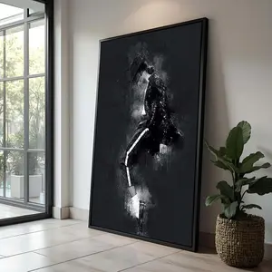 [Sale Off To 40%] [UNFRAMED] Michael Jackson Dance Pose Poster, Black and White Music Legend Wall Art