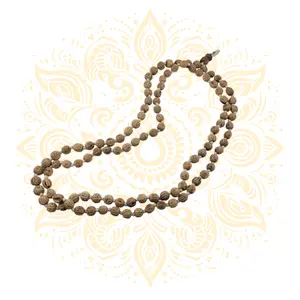 Large Tulasi Japa Mala w/ Carved Radha Beads 3/4"