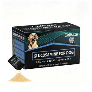 ColEaze Glucosamine for Dogs Hip & Joint Support Powder Sachets for Mobility & Stiffness Relief，Easy to Mix Glucosamine for Dogs, Travel-Friendly  Senior Dog Joint Care Glucosamine Powder 60 Sachets for Hip Dysplasia, Mobility & Flexibility