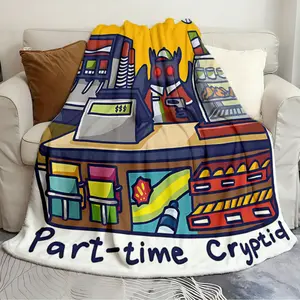 Multipurpose holiday gift blankets Part TIme Cryptid Mothman Unique gift blanket Flannel blanket stylish warm and lightweight living room bedroom sofa bed picnic blanket