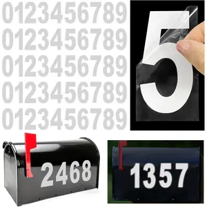 3 inch Reflective Mailbox Numbers Sticker (0-9, 5 Sets) for Outside, Strong Self Adhesive Vinyl House Numbers for mailbox, Signs, Door, Cars, Trucks, Home, Business, Address Number