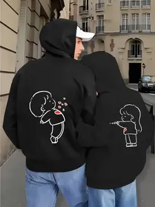 Couple geometric Heart Couple Matching Outfits Hoodies Pullover for Women for Men Unisex, Perfect Gift Anniversary Clothes