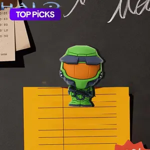 1PC HALO Officially Licensed Master Chief 3D Relief PVC Magnetic Sticker Set, Strong Refrigerator Magnets for Gaming Decor Office Whiteboard Cabinets