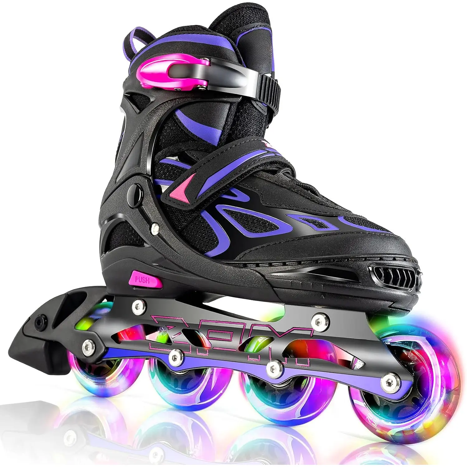 Adjustable Inline Skates for Kids, Youth and Adults, Lightweight Comfortable Inline Roller Skates, Outdoor Recreation Roller Blades for Beginners, Boys Girls Teenagers