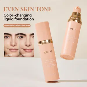 Color-Changing Moisturizing Liquid Foundation, Evens Skin Tone, Long-Lasting Concealing Lightweight Hydrating Foundation, Natural Seamless Fit for All Skin Types, Flawless Base Makeup, Skin Tint