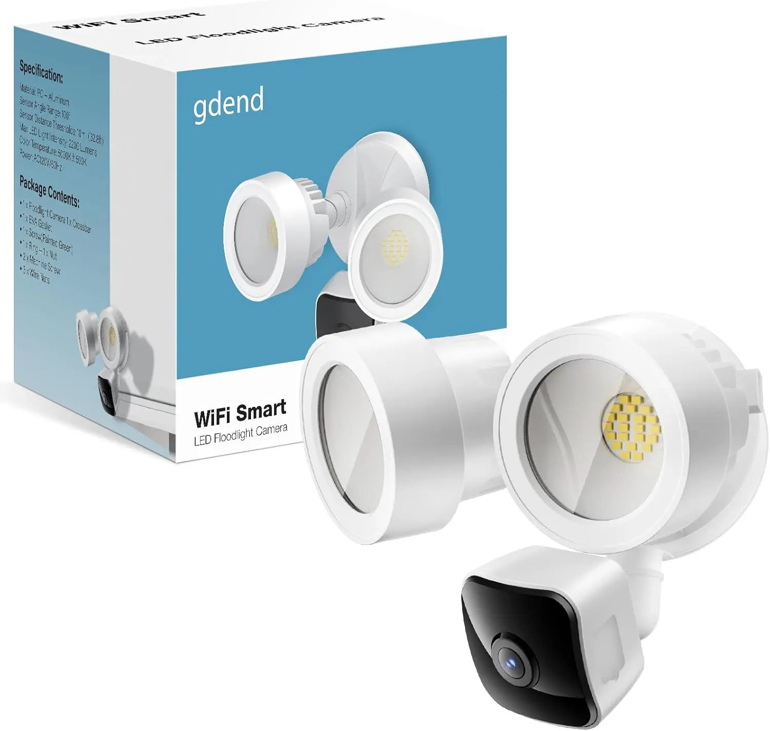 Wired Floodlight Camera| Home Security Camera Outdoor Waterproof with 3K UHD| 2200-Lumen| Motion Sensor, Color Night Vision, 105dB Siren, Works w/Alexa,2-Way Audio