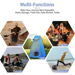 Portable Toilet for Camping, Potty Adults, Porta Travel Commode Bucket Car, Travel, Outdoor, Hiking, Backpack, Trips, Tent, Boat, Beach, Traffic Jam, Home leak proof cooler backpack 2-8