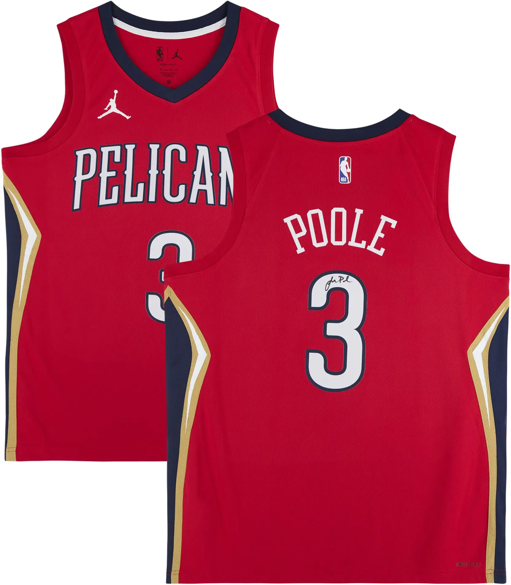 Jordan Poole New Orleans Pelicans Autographed Jordan Red Statement Swingman Jersey - Fanatics Authentic Certified