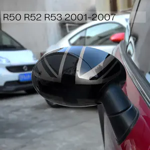New 2026 2PCS Rearview Mirror Cover Wing Side Outdoor Rear View Mirror Caps Case Trim Sticker For Mini Cooper R50 R52 R53 HATCHBACK 2007 car decoration accessoriess