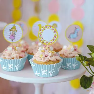 100pcs Blue Bow Cake Paper Cups for Baking, Oil-Proof Disposable Muffin Liners for Parties, Ideal Home Supplies for Weddings & Birthdays