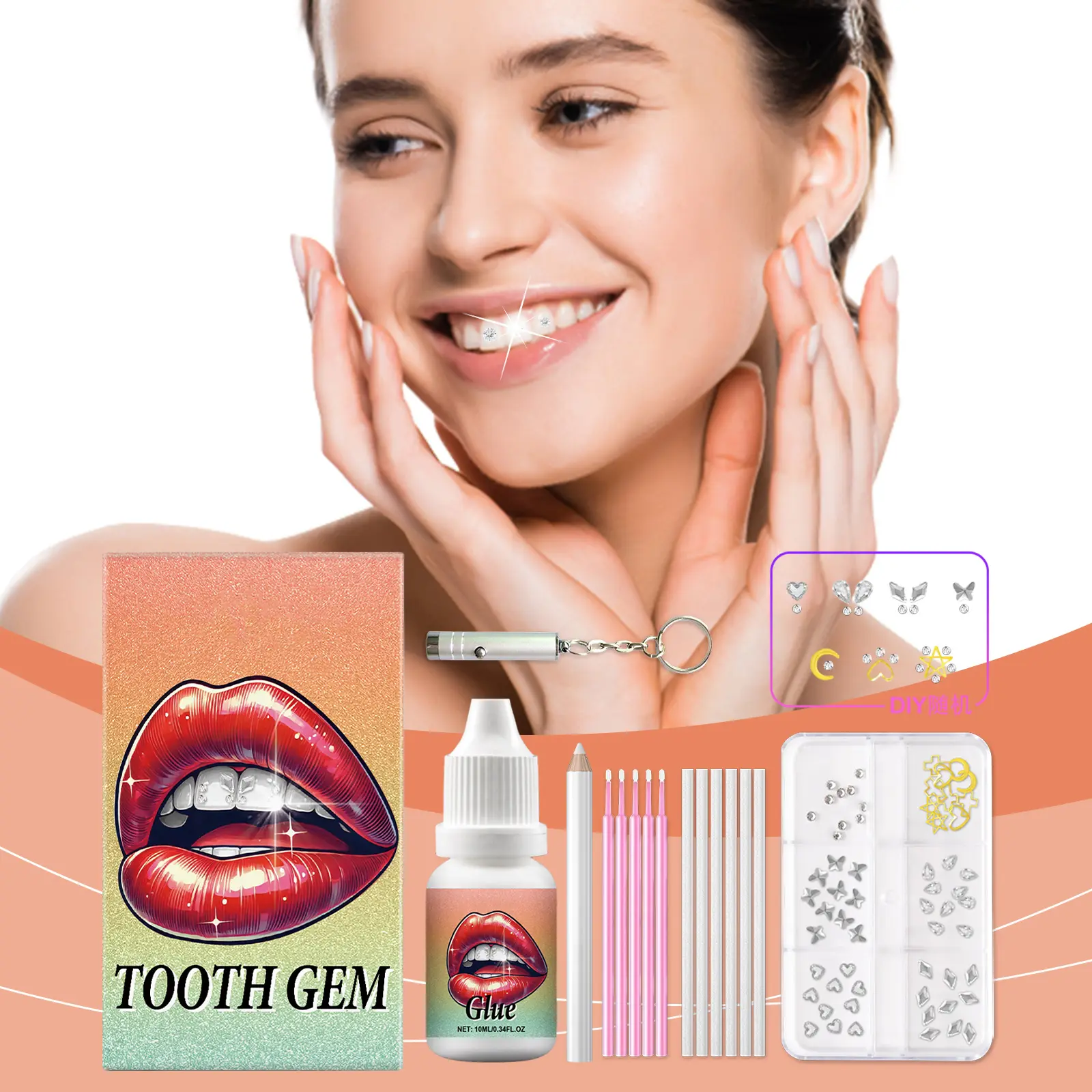 DIY Fashion Tooth Decoration Gem Kit - Beauty & Personal Care Skincare Tool for Adding Custom Sparkle to Your Smile