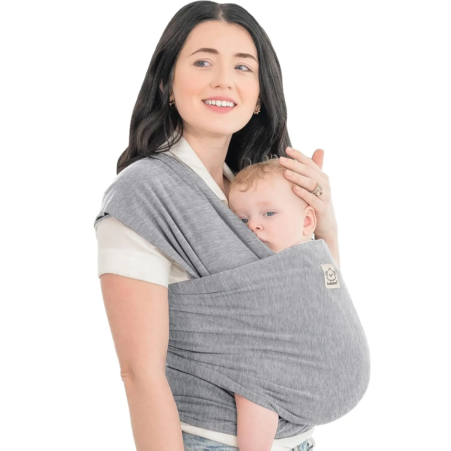 KeaBabies Baby Wrap Carrier, Lightweight Breathable Tie Sling for Newborns to Toddlers, Hands-Free with Perfect Newborn Fit, Supports Easy Breastfeeding (Classic Gray), Chevron, Infant Wrap, 0 - 3 Years, All Seasons, Calming Bonding, Tech Fabric, Endorsed