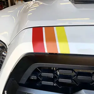 Classic Retro Tri-Color Stripe Decal Sticker for Toyota Truck Tacoma 4Runner Tundra Rav4 Accessories, Land Cruiser for Grille Fender Hood Side Skirt Bumper Side Mirror