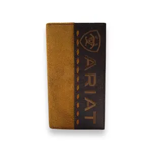 Men's Ariat Rodeo Wallet/Checkbook Cover - Brown Roughout