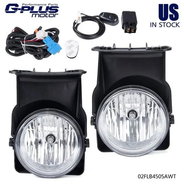 G-PLUS Fog Lights for 2003-2006 GMC SIERRA 1500 2500 3500 OE Style Clear Lens Halogen Fog Light Assembly