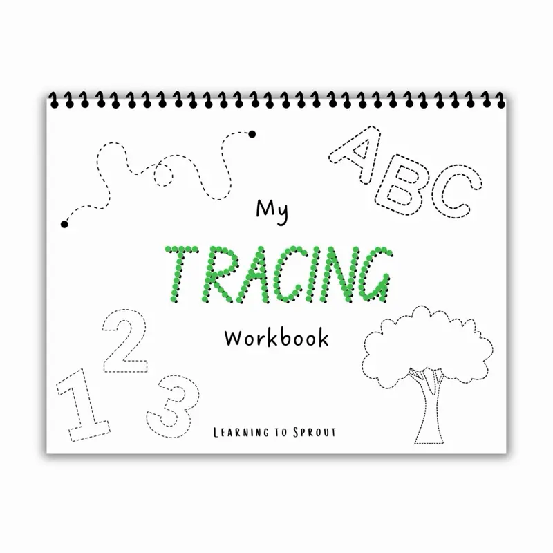 Tracing Activity Workbook for Kids Ages 3–6 Laminated Reusable Pre-K & Kindergarten Learning Book ABCs, Numbers, Shapes & Fine Motor Practice Homeschool Learning Activity