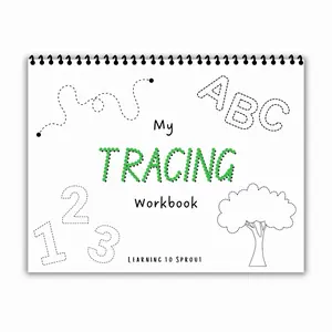 Tracing Activity Workbook for Kids Ages 3–6 Laminated Reusable Pre-K & Kindergarten Learning Book ABCs, Numbers, Shapes & Fine Motor Practice Homeschool Learning Activity