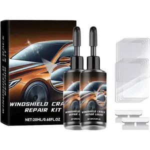 Windshield Glass Repair Kit - Window Glass Repair Fluid for Chips and Cracks, Easy to Use for Auto Glass,  Window and Windshield Care