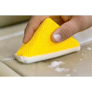 Scrub Ninja Wedge Scrubber, 2-Pack Home Care Sponge for Leather, Vinyl, Plastic, 5 in. x 2.5 in. x 2 in. Scouring Pad