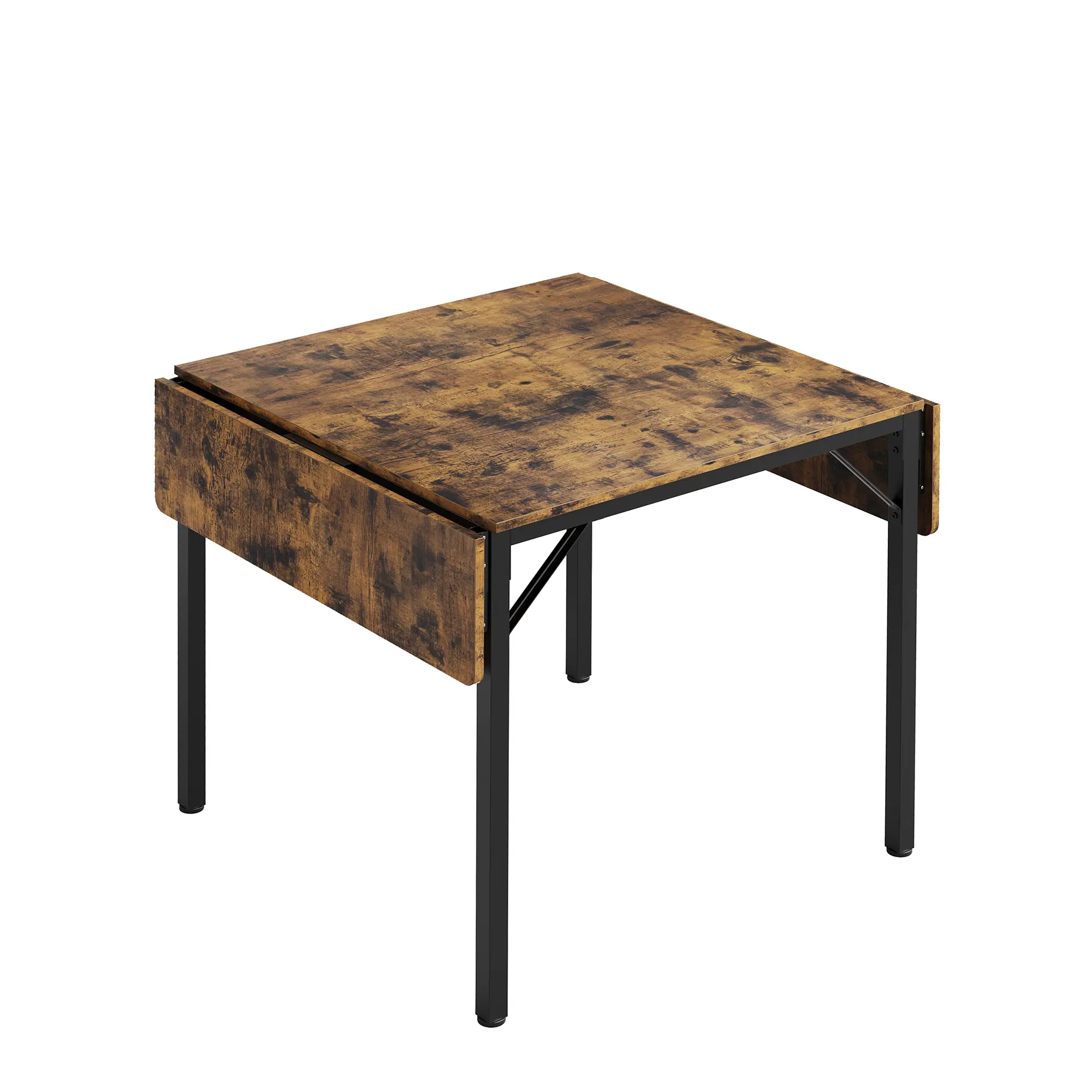 Garvee 47.2" Folding Drop Leaf Dining Table – Extendable Space-Saving Kitchen Table for Small Spaces, Compact Wooden Top with Metal Frame, Easy Assembly for Apartment or Condo