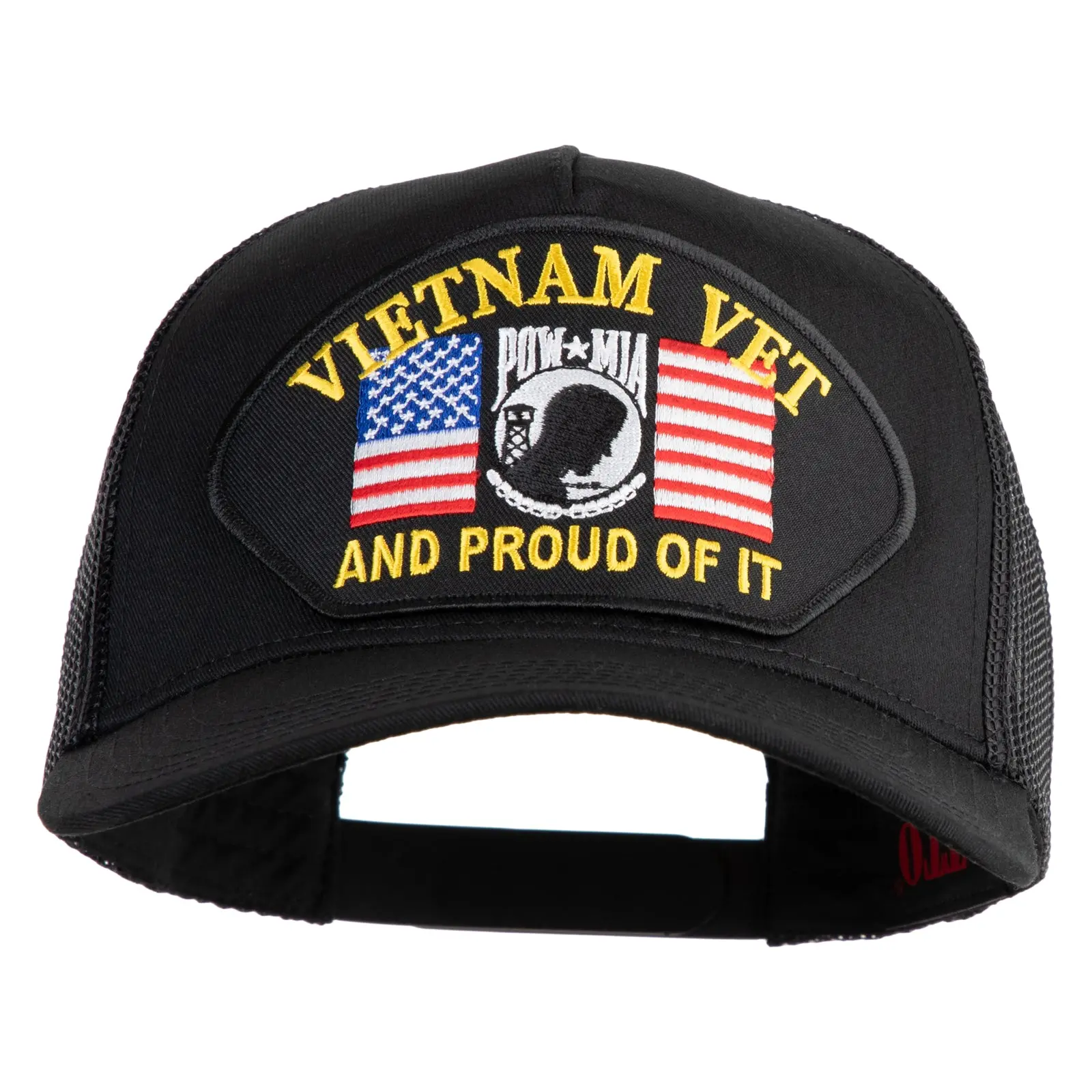 Vietnam Vet POW MIA and Proud of It Patched Cotton 5 panel Mesh Back Cap