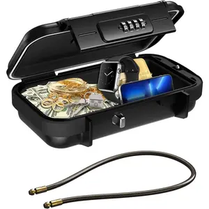 Portable Safe Box for Travel, Combination Security Case LockBox with Code,  Anti- Mini Travel Safe Box with Removable Chain, Portable Lock Box for  Hotel Personal Items Safe