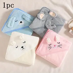 1pc Bath Towel Girl Boy Towel Newborn With Hood Cute Cartoon Coral Fleece Infant Towels Shower Towels Blanket Newborn Bathrobe Infant