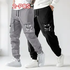 Men's Solid Color Printed Pocket Tactical Work Pants Suitable for Sports with Pockets Autumn and Winter Durable Men's Wear-Resistant Outdoor Training Pants Menswear sweatpants men pants men