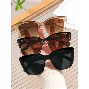 Women's Trendy Leopard Print Sunglasses, Tortoiseshell Casual Shades, Fashion Everyday Outdoor Accessories