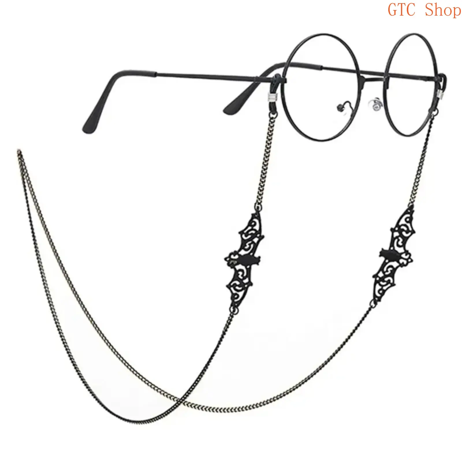 Adjustable Bat Beads Link Hollow Snake Chain Eyeglasses Strap - Men's Accessories, Sports & Outdoor Eyewear Cable Holder, Neck Band for Glasses, Sunglasses